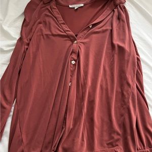 Large womens dusty rose button down